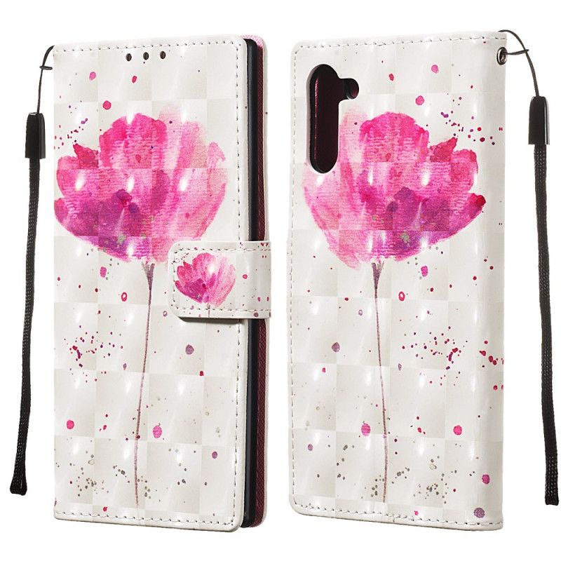 Bescherming Hoesje Samsung Galaxy Note 10 Telefoonhoesje Aquarel Klaproos