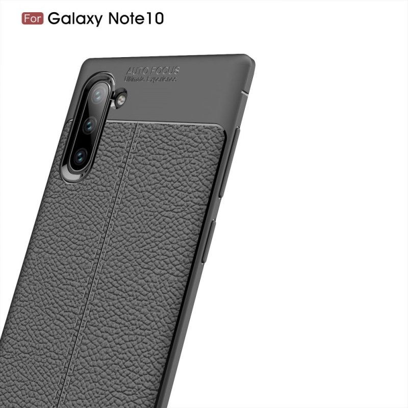 Case Hoesje Samsung Galaxy Note 10 Rood Zwart Telefoonhoesje Dubbellijns Lychee Leereffect