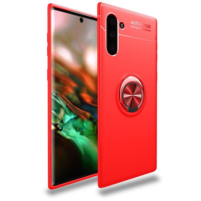 Case Hoesje Samsung Galaxy Note 10 Rood Zwart Telefoonhoesje Roterende Ring