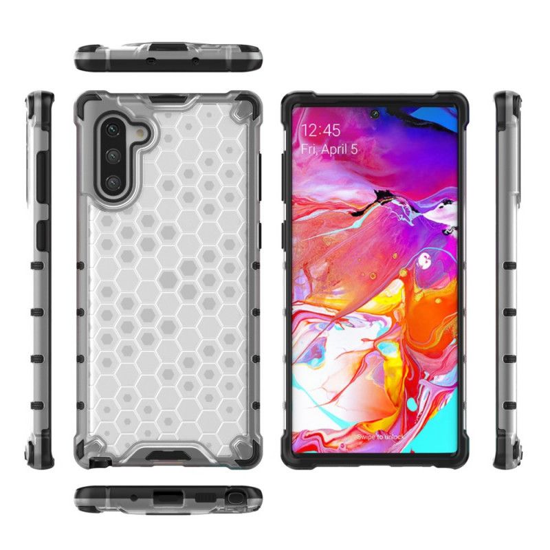 Case Hoesje Samsung Galaxy Note 10 Wit Zwart Telefoonhoesje Honingraatstijl