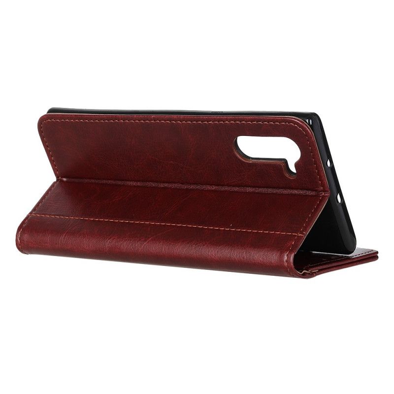 Cover Folio-hoesje Samsung Galaxy Note 10 Rood Telefoonhoesje Antiek Leereffect