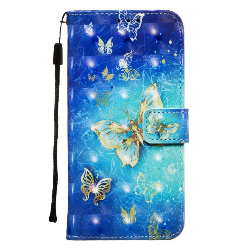 Cover Folio-hoesje Samsung Galaxy Note 10 Telefoonhoesje Gouden Vlinders