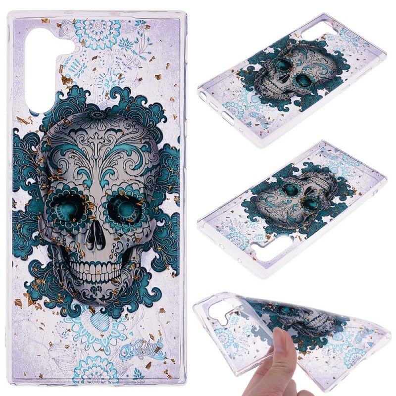 Cover Hoesje Samsung Galaxy Note 10 Telefoonhoesje Blauwe Schedel