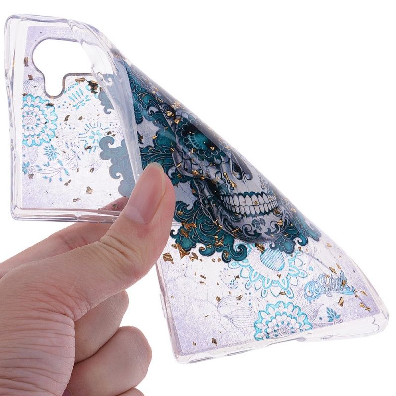 Cover Hoesje Samsung Galaxy Note 10 Telefoonhoesje Blauwe Schedel