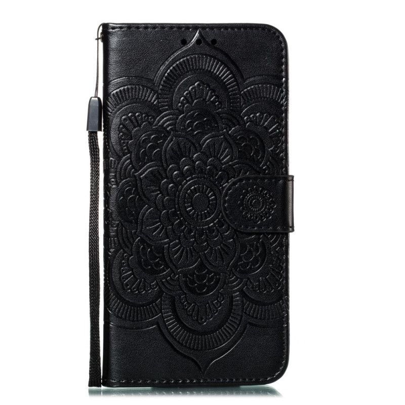 Flip Case Leren Samsung Galaxy Note 10 Grijs Zwart Hele Mandala