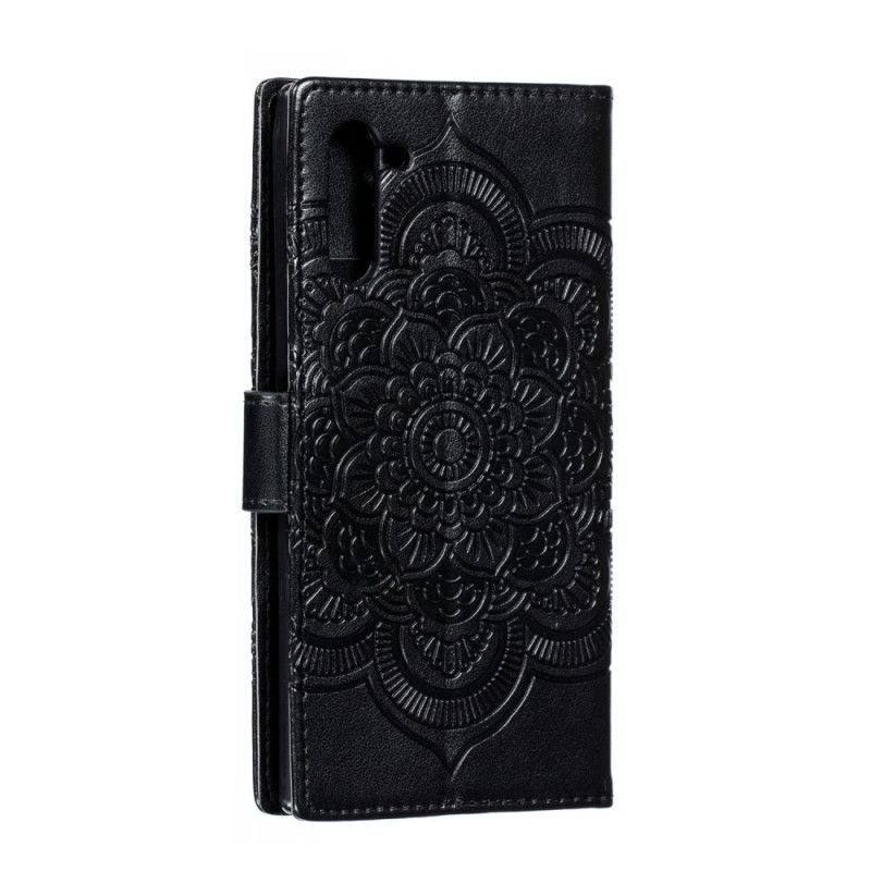 Flip Case Leren Samsung Galaxy Note 10 Grijs Zwart Hele Mandala