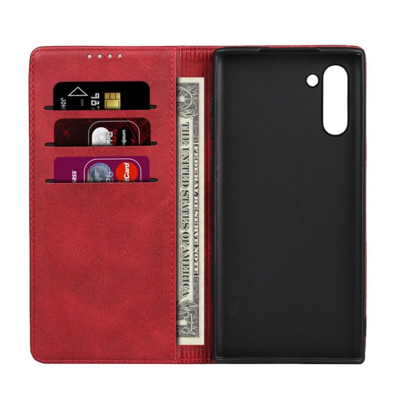 Folio-hoesje Samsung Galaxy Note 10 Donkerblauw Rood Pure Elegantie