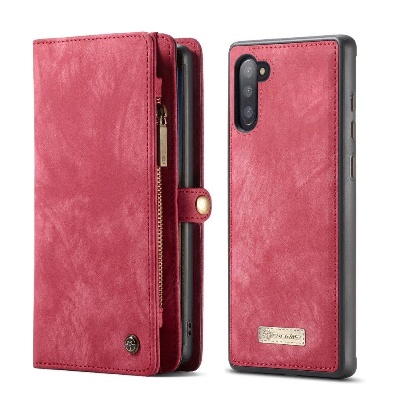 Folio-hoesje Samsung Galaxy Note 10 Rood Zwart Portemonnee Hoesje En Hoesje