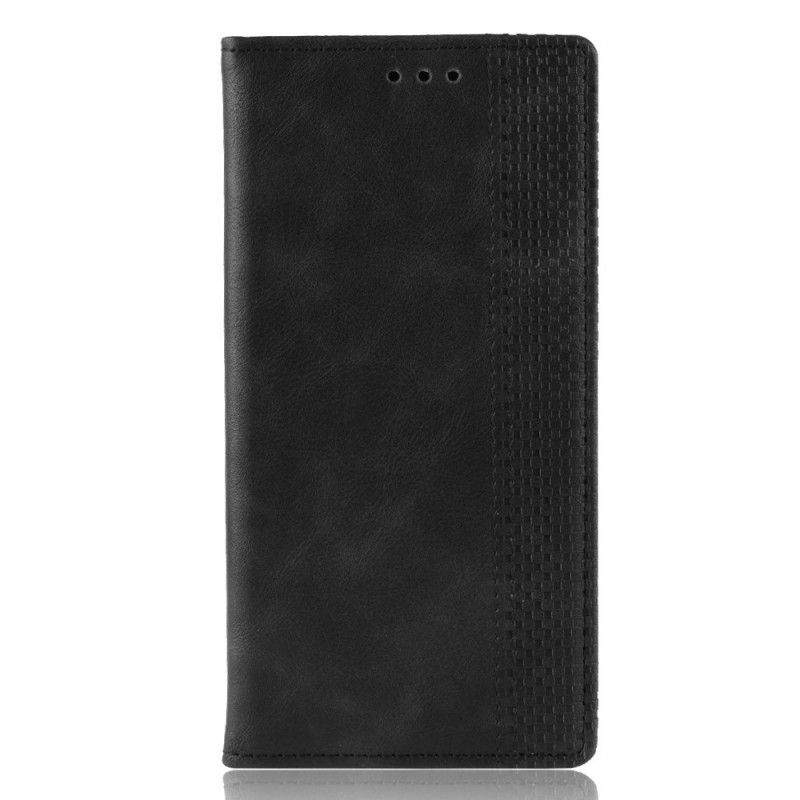 Folio-hoesje Samsung Galaxy Note 10 Zwart Gestileerd Vintage Leereffect