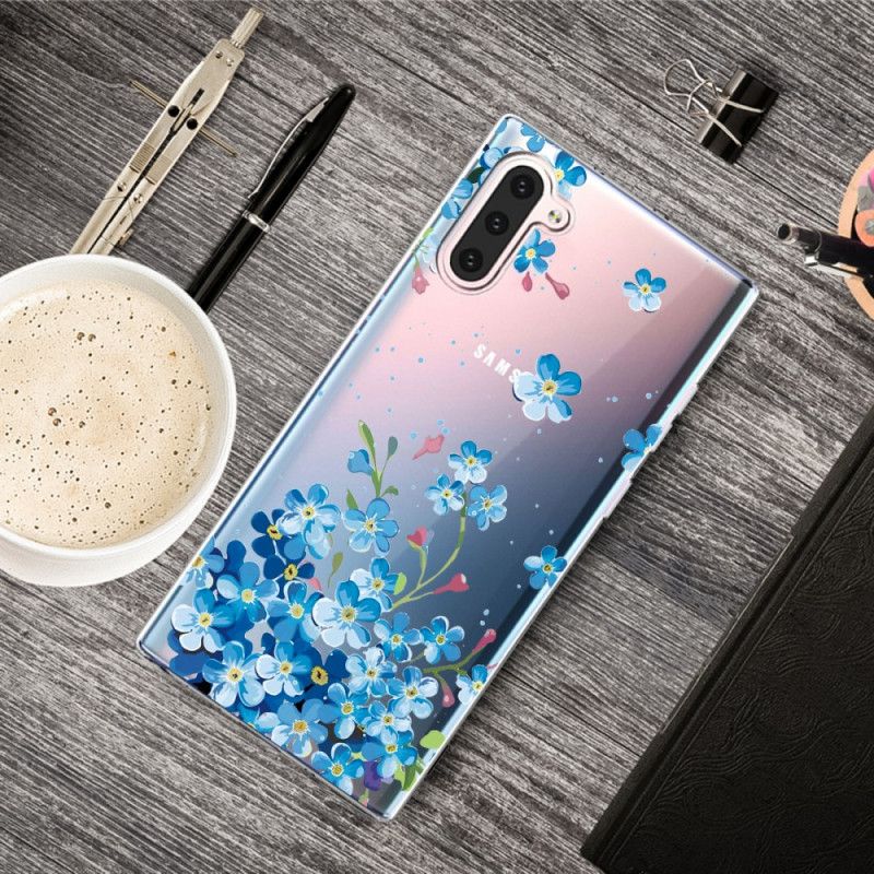 Hoesje Samsung Galaxy Note 10 Blauwe Bloemen