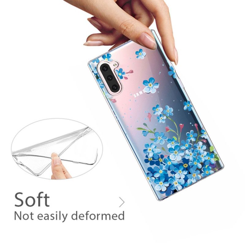 Hoesje Samsung Galaxy Note 10 Blauwe Bloemen