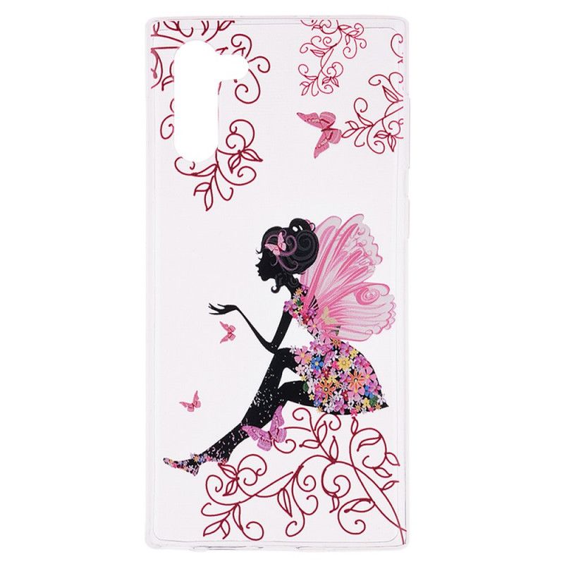 Hoesje Samsung Galaxy Note 10 Transparante Bloemenfee