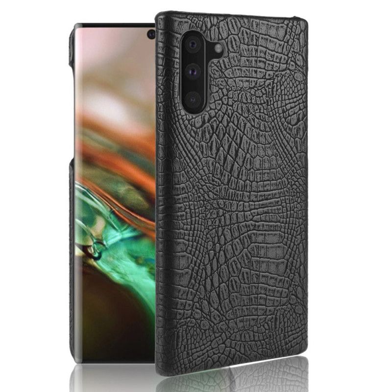 Hoesje Samsung Galaxy Note 10 Wit Zwart Krokodillenhuideffect