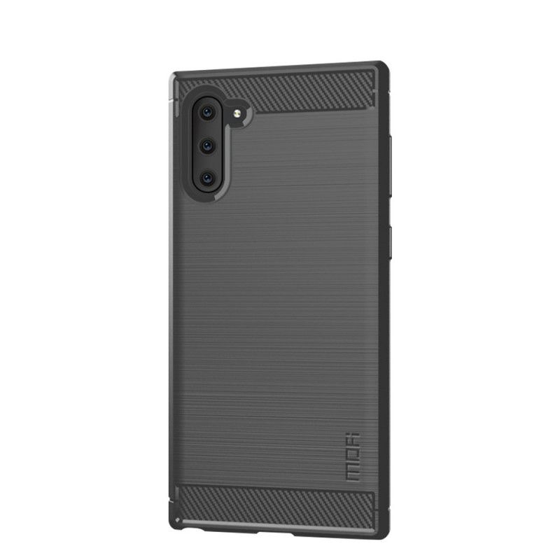 Hoesje voor Samsung Galaxy Note 10 Grijs Zwart Mofi Geborstelde Koolstofvezel