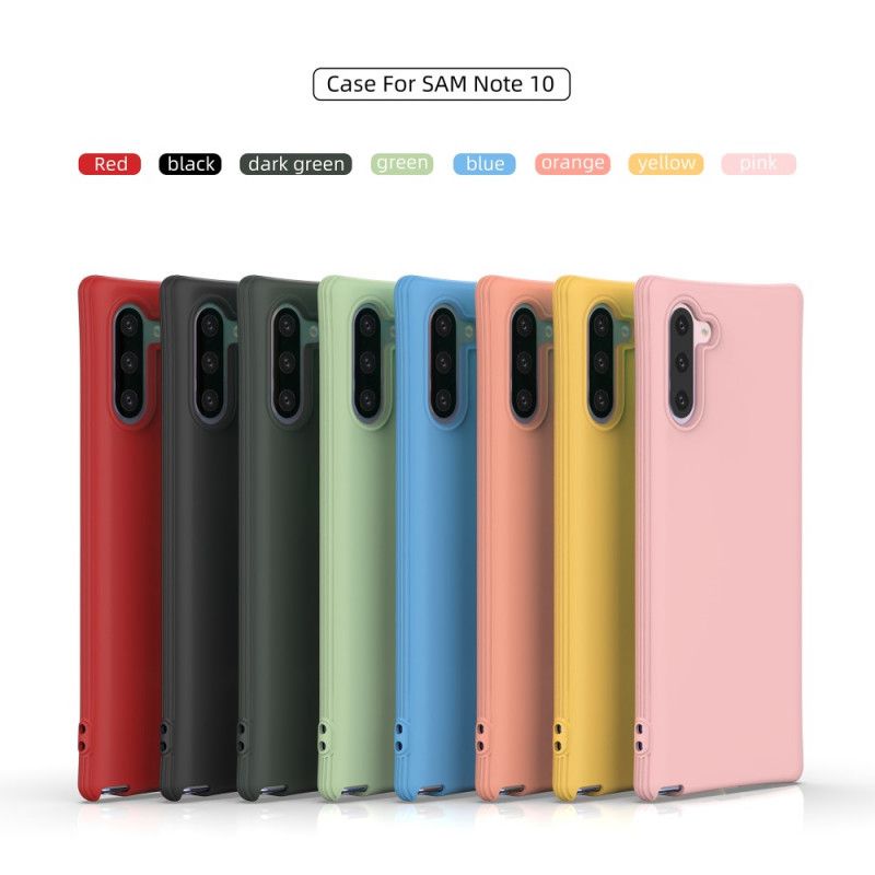 Hoesje voor Samsung Galaxy Note 10 Rood Zwart Flexibele Mat Siliconen