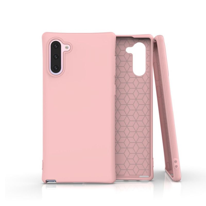 Hoesje voor Samsung Galaxy Note 10 Rood Zwart Flexibele Mat Siliconen