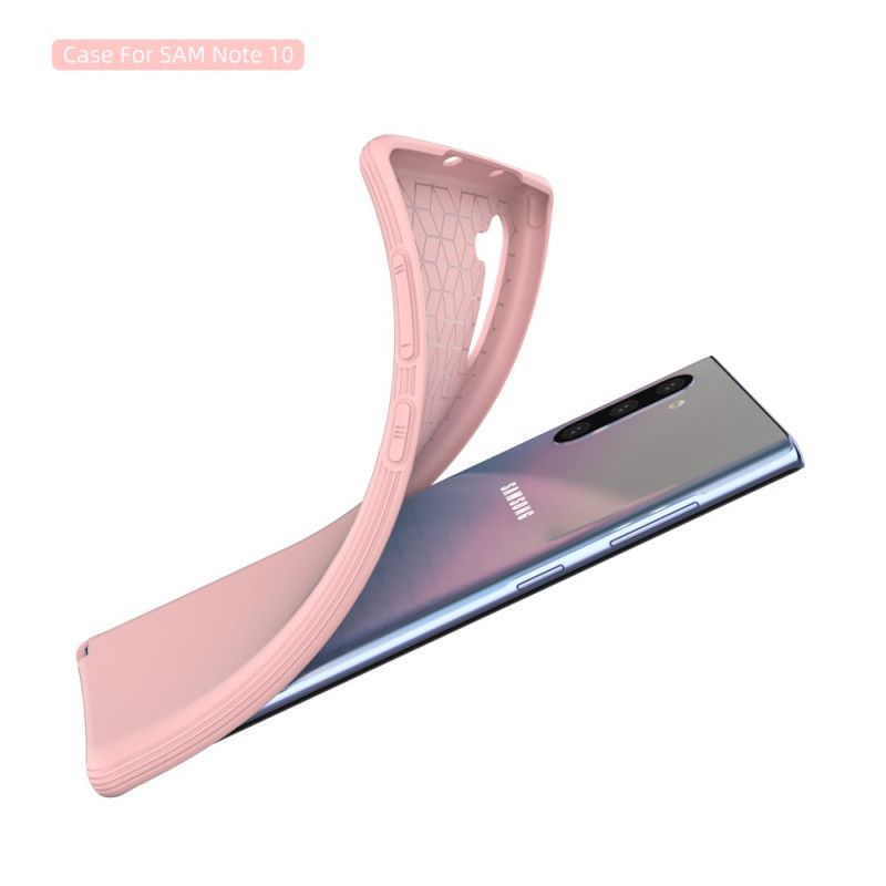 Hoesje voor Samsung Galaxy Note 10 Rood Zwart Flexibele Mat Siliconen