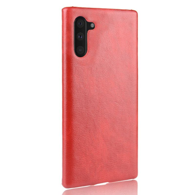 Hoesje voor Samsung Galaxy Note 10 Rood Zwart Lychee Leereffect