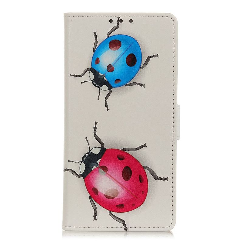 Leren Hoesje voor Samsung Galaxy Note 10 Lieveheersbeestjes