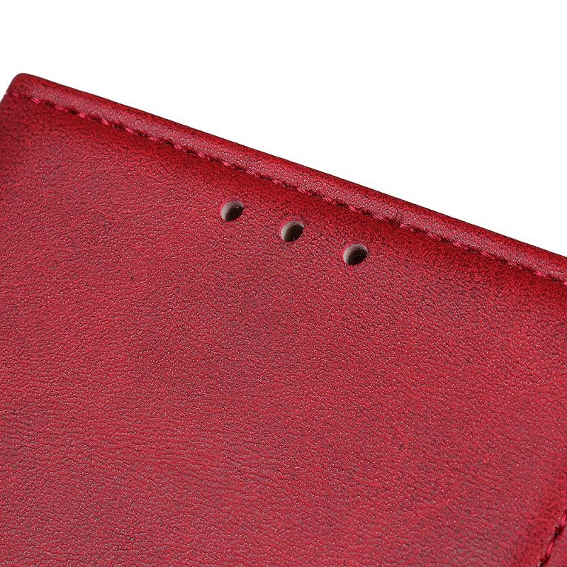 Leren Hoesje voor Samsung Galaxy Note 10 Rood Zwart Retro Mat Leereffect