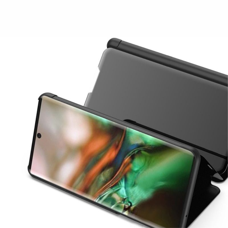 Zichthoes Samsung Galaxy Note 10 Zwart Spiegel En Kunstleer