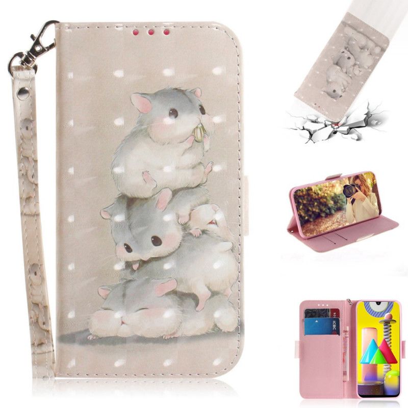 Cover Folio-hoesje Samsung Galaxy M31 Telefoonhoesje String Hamsters