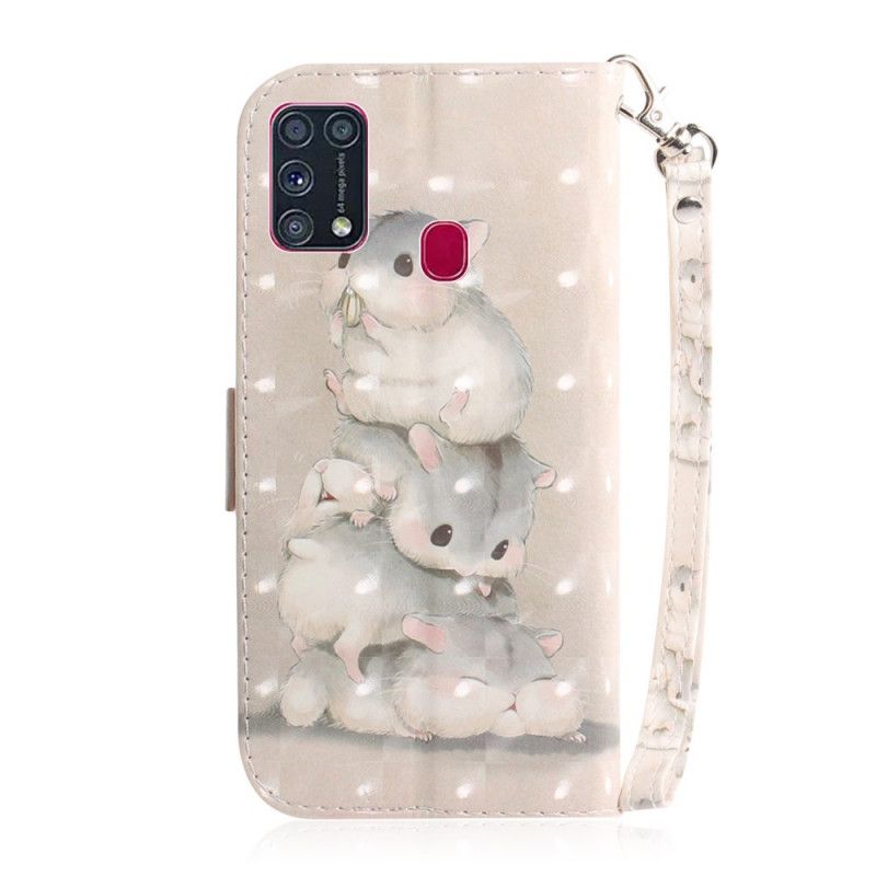 Cover Folio-hoesje Samsung Galaxy M31 Telefoonhoesje String Hamsters