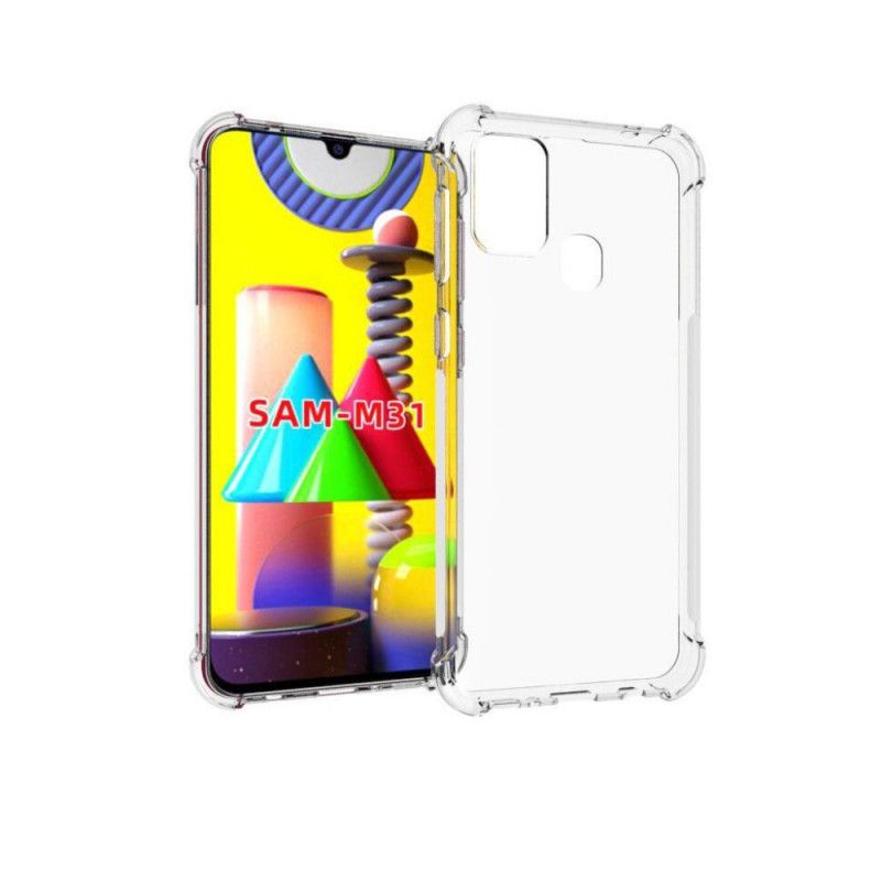 Cover Hoesje Samsung Galaxy M31 Telefoonhoesje Transparant Versterkte Hoeken