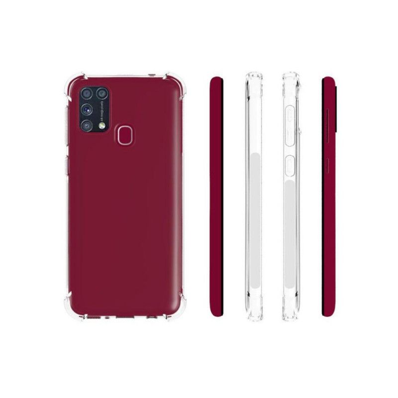 Cover Hoesje Samsung Galaxy M31 Telefoonhoesje Transparant Versterkte Hoeken