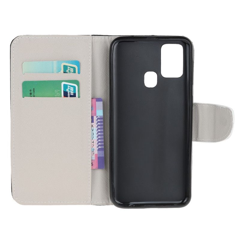 Flip Case Leren Samsung Galaxy M31 Meerdere Uilen