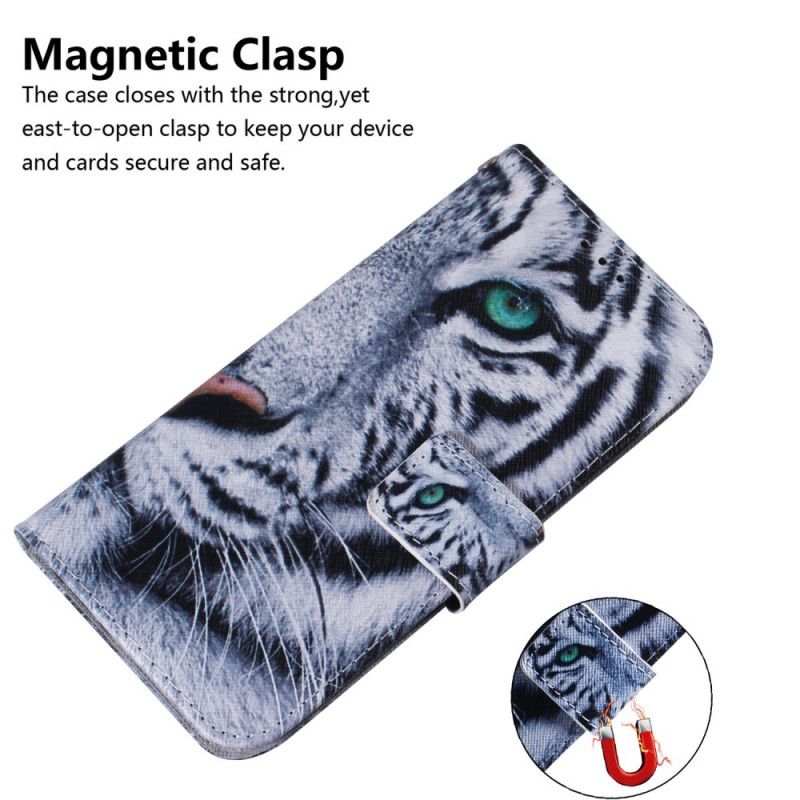 Flip Case Leren Samsung Galaxy M31 Tijgergezicht