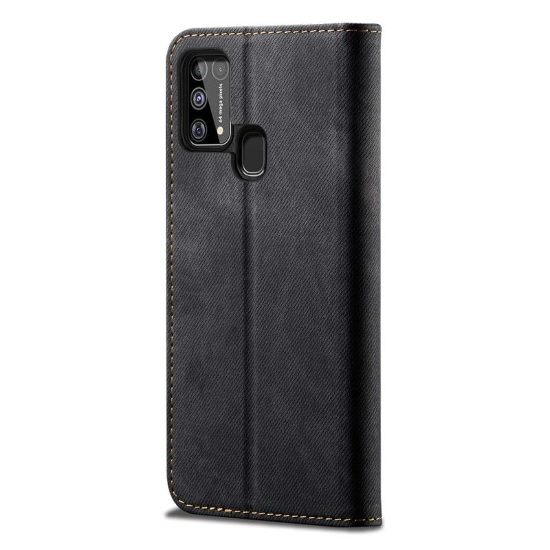 Folio-hoesje voor Samsung Galaxy M31 Zwart Jeansstof