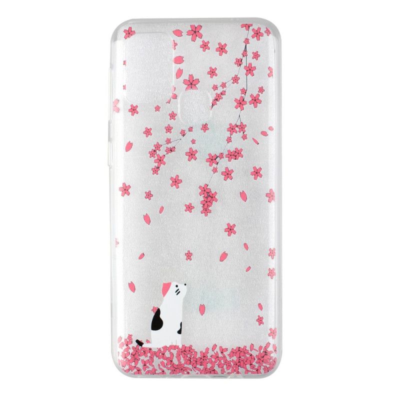 Hoesje Samsung Galaxy M31 Bloemblaadjes En Cat