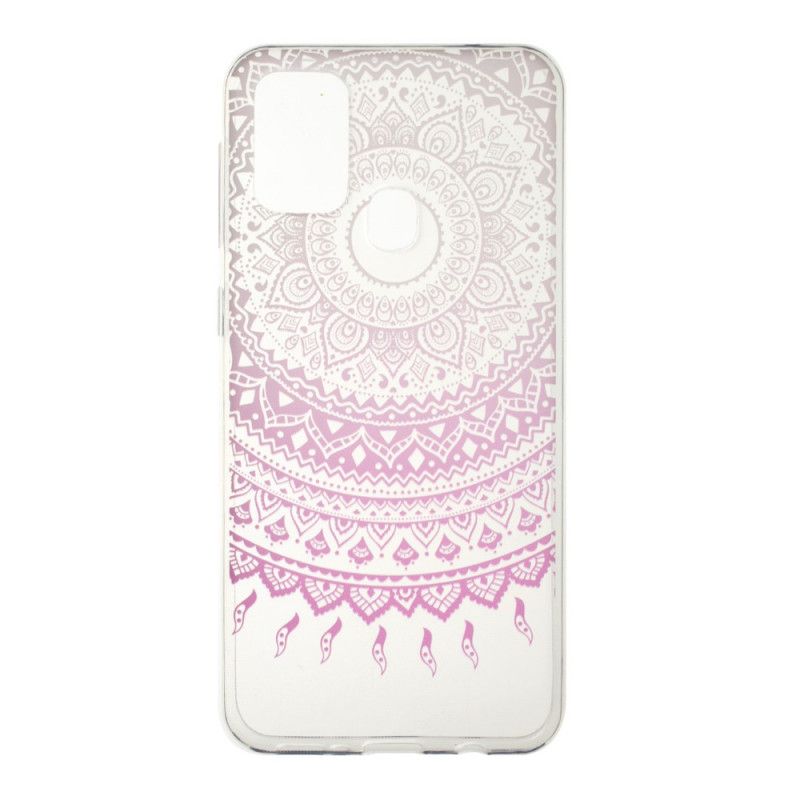 Hoesje Samsung Galaxy M31 Lichtblauw Roze Transparante Kleurrijke Mandala