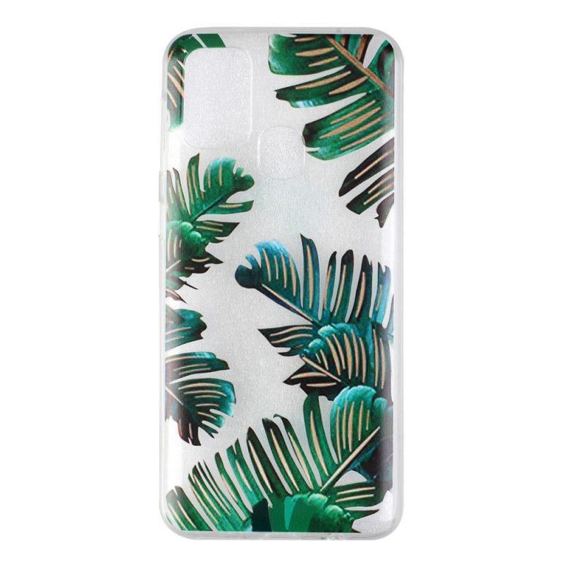 Hoesje Samsung Galaxy M31 Transparant Groen Blad