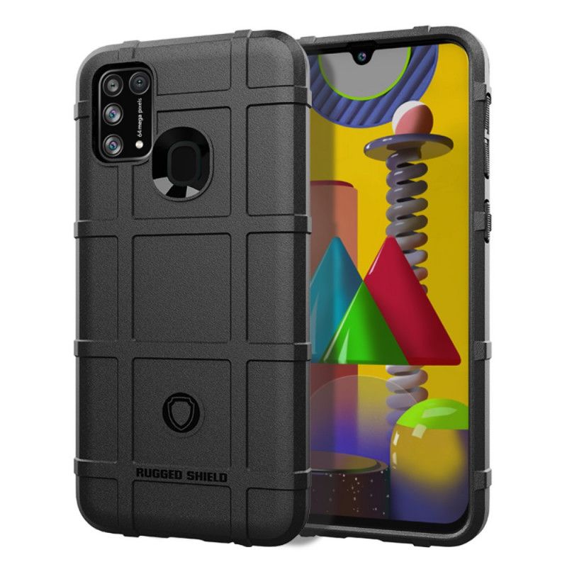 Hoesje voor Samsung Galaxy M31 Grijs Zwart Robuust Schild