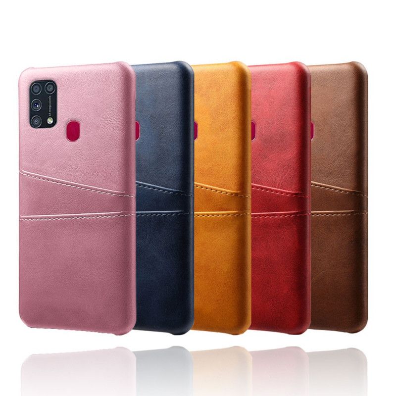 Hoesje voor Samsung Galaxy M31 Magenta Kaarthouder