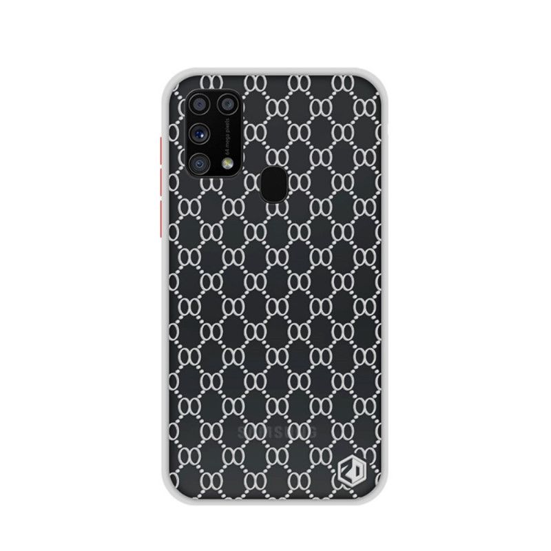 Hoesje voor Samsung Galaxy M31 Wit Zwart Dennen Dun Serie Ii Pinwuyo