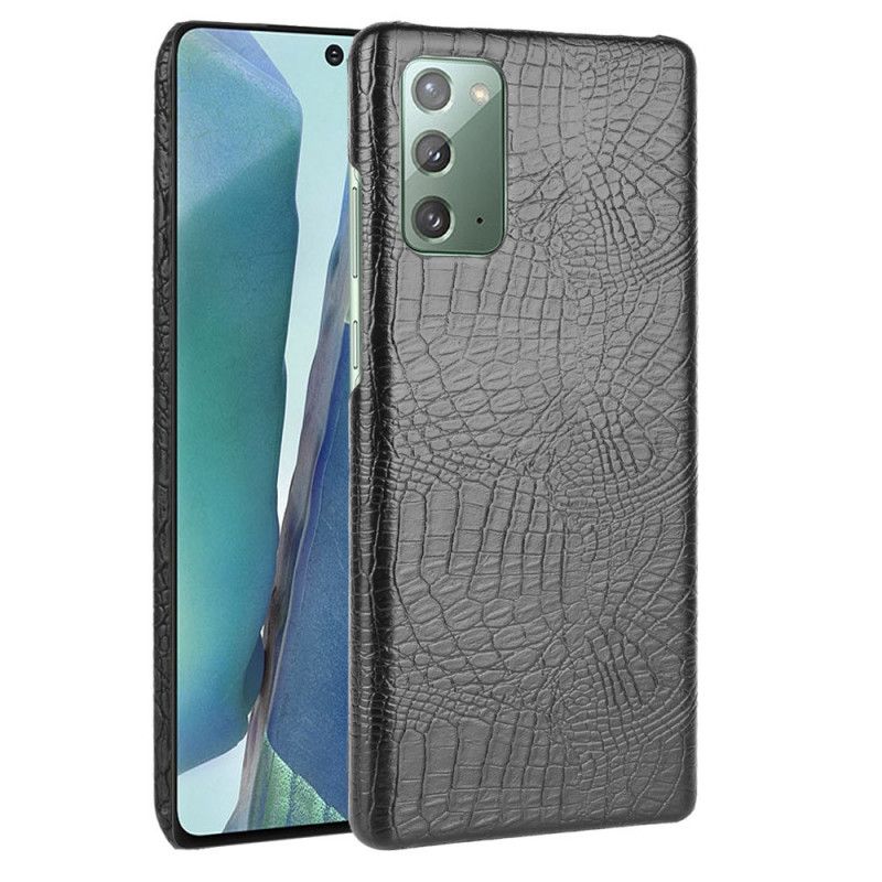 Hoesje voor Samsung Galaxy M31 Wit Zwart Krokodillenhuideffect