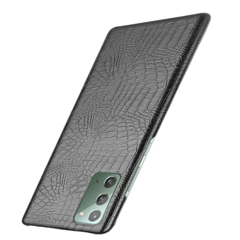 Hoesje voor Samsung Galaxy M31 Wit Zwart Krokodillenhuideffect