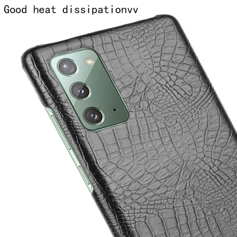 Hoesje voor Samsung Galaxy M31 Wit Zwart Krokodillenhuideffect