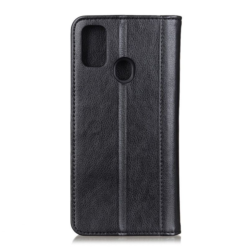 Leren Hoesje voor Samsung Galaxy M31 Zwart Splitleder Stijl