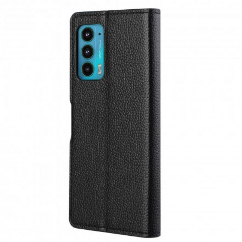 Flip Case Leren Motorola Edge 20 Litchi-leereffect