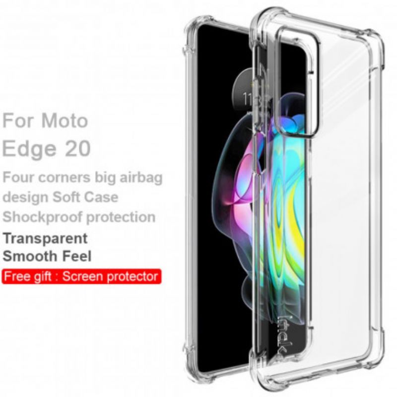 Hoesje Motorola Edge 20 Transparant Met Imak Screen Film