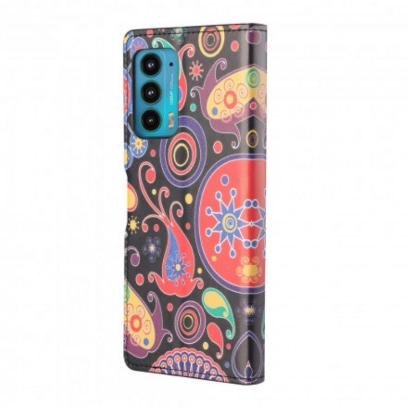 Leren Hoesje Motorola Edge 20 Ontwerp Galaxy Bescherming Hoesje