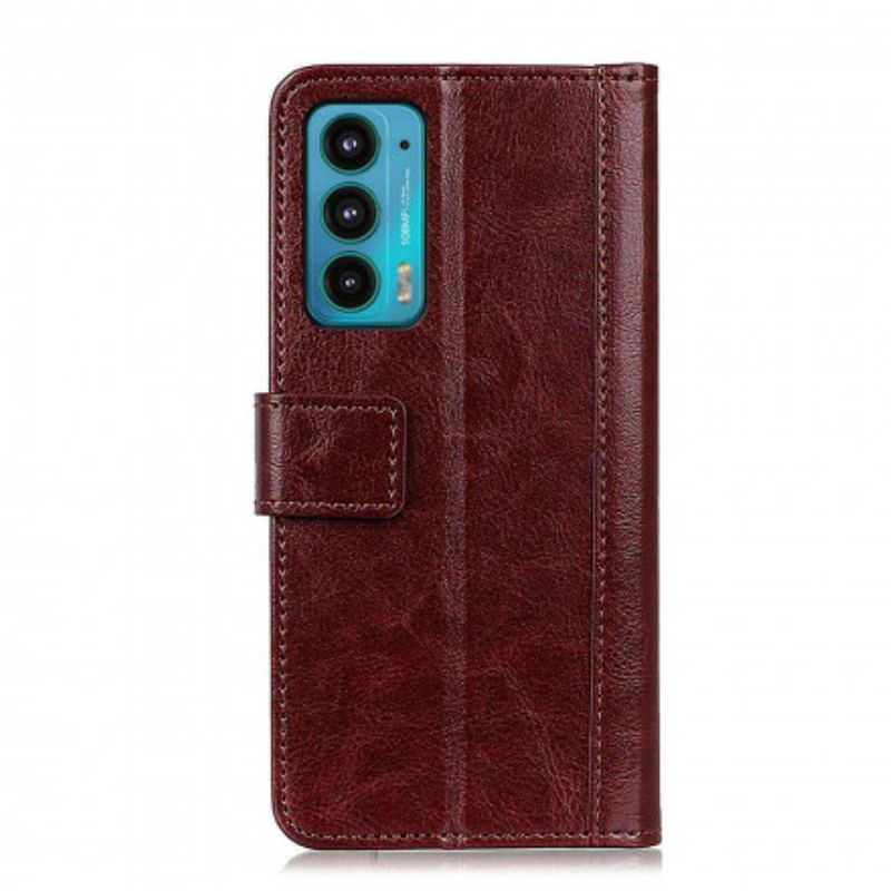 Leren Hoesje Voor Motorola Edge 20 Antiek Leereffect