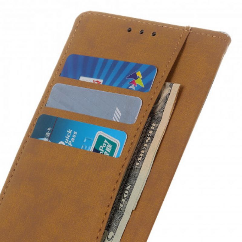 Leren Hoesje Voor Motorola Edge 20 Effen Kunstleer