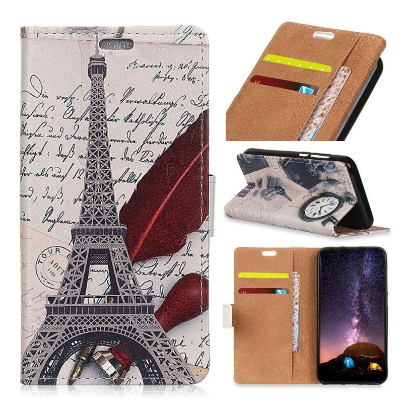 Cover Folio-hoesje Samsung Galaxy A7 Telefoonhoesje Eiffeltoren Van De Dichter