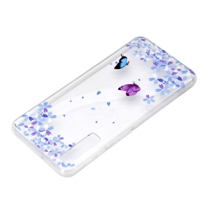 Cover Hoesje Samsung Galaxy A7 Telefoonhoesje Transparante Vlinders En Bloemen