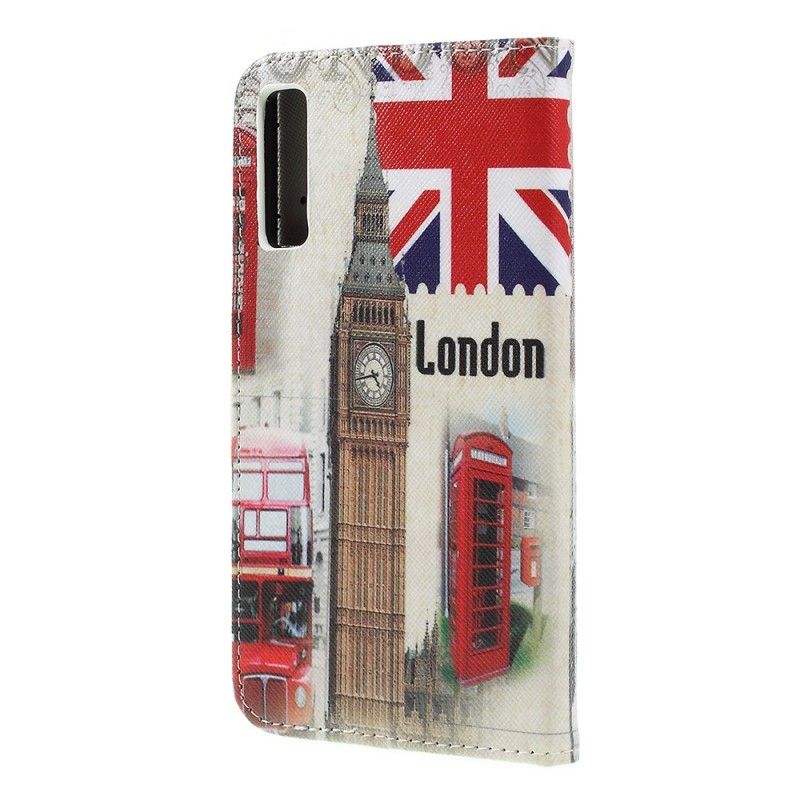 Leren Hoesje voor Samsung Galaxy A7 Reis Naar Londen